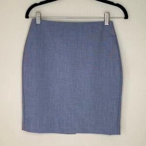 BANANA REPUBLIC Blue Fabric Pencil Mini Skirt Size 00 Petite